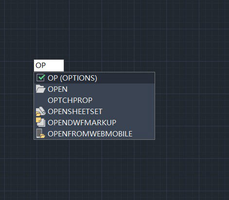 AutoCAD2022 选项设置命令option