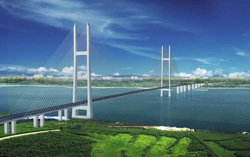 荆岳长江大桥效果图
